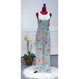 Anthropologie PLENTY TRACY REESE Women's Blue Floral Wide Leg Jumpsuit Sz L 2446